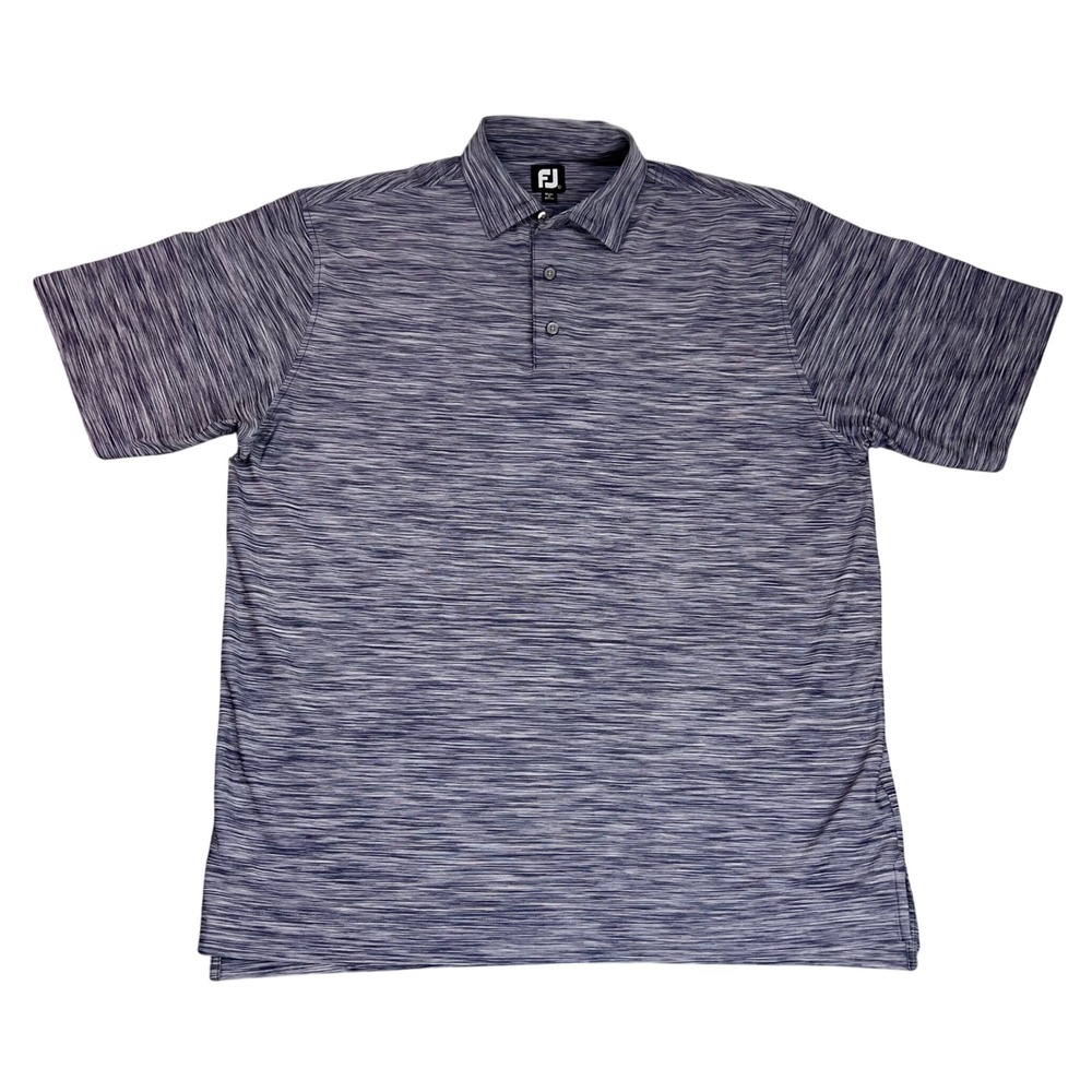 FootJoy Men's Large Navy White Space Dye ProDry Performance Golf Polo Shirt‎ FJ - Picture 2 of 8